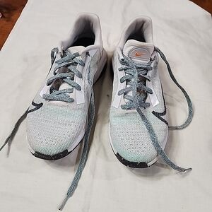 Nike White and Gray Running Shoes